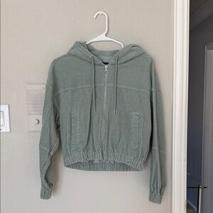 Forever 21 Sage Ribbed Hoodie